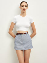 Pinstripe Pockets Shorts With Belt